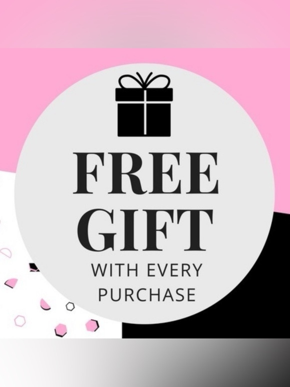 Free Gift Promotion Sign - Pink and White